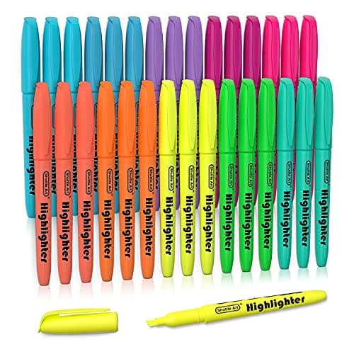 Shuttle Art Highlighters, 30 Pack Highlighters Assorted Colors, 10 Colors Chisel Tip Dry-Quickly Non-Toxic Highlighter Markers for Adults Kids...
