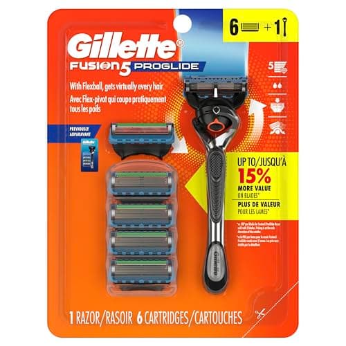 Rasoir Gillette ProGlide pour homme, manche + 6 recharges de lames