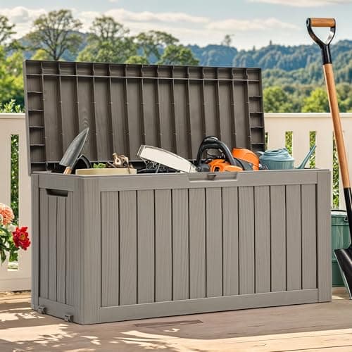 YITAHOME Boîte de rangement extérieure de 72 gallons avec roulettes, boîte de terrasse en résine pour intérieur et patio, coffre de rangement étanche pour oreillers, équipement de sport...