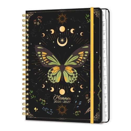 Agenda Lonely Oak 2026-2027, planificateur hebdomadaire quotidien académique sur 12 mois de juillet 2026 à juin 2027, calendrier mensuel de l'année scolaire en spirale A5 pour étudiant...