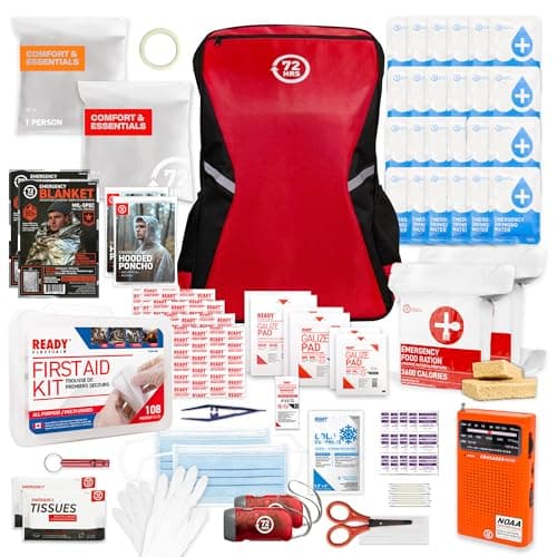 Kits essentiels de préparation aux situations d'urgence 72HRS - Sac à dos de survie de 3 jours ou sacs d'évacuation pour tremblement de terre, ouragan, tornade, inondation, tsunami, incendie de forêt,...