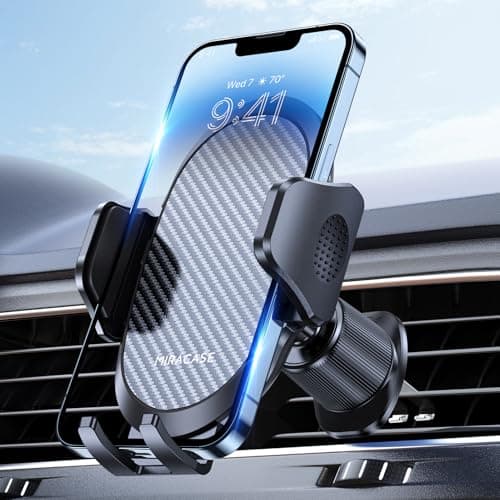 Prix le plus bas en 30 jours | Support de téléphone Miracase pour voiture : support universel pour grille d'aération pour téléphone portable avec crochet en métal...