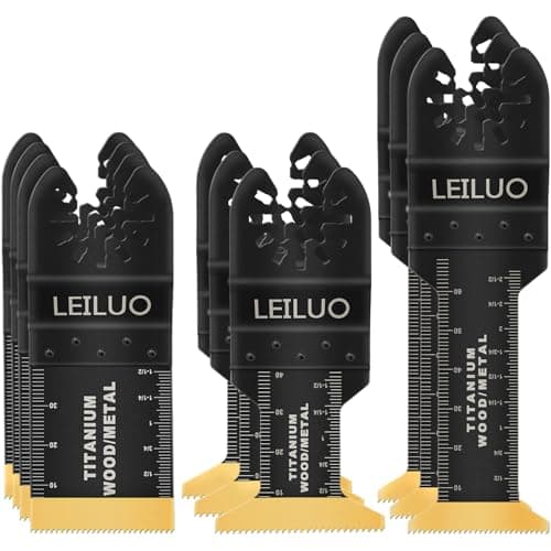 LEILUO 10 pièces Kit de lames multi-outils en titane pour clous à bois coupe de cloisons sèches lames d'outils oscillantes universelles avec sac de rangement compatible avec DeWalt...