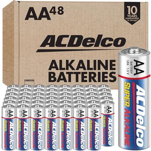 ACDelco 48-Count Double AA Batteries, Maximum Power Super Alkaline Battery for Home and Office, 10-Year Shelf Life, Reclosable Packaging