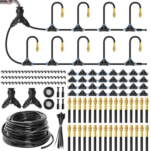 MIXC 360° Adjustable Drip Irrigation System, 200 FT Quick-Connect Drip Irrigation Kits, Automatic Garden Watering System with 1/4" Fast-Lock Tubing...
