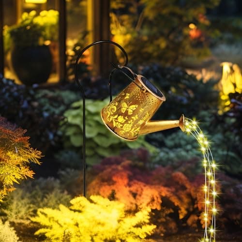 Urassaoya Outdoor Garden Decor Solar Watering Can Lights, Metal Hanging IP65 Waterproof Light Outside Patio Yard Lawn Driveway Pathway Landscape...