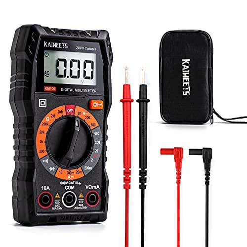 Prix ​​le plus bas en 30 jours | Multimètre numérique KAIWEETS avec étui, voltmètre DC AC, testeur d'ampli Ohm Volt et continu...