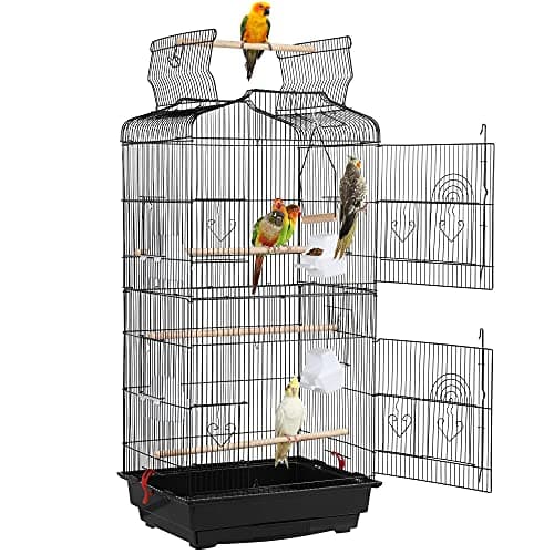 Yaheetech 41" Portable Hanging Medium Size Bird Cage for Small Parrots Cockatiels Sun Quaker Parakeets Green Cheek Conures Finches Canary Budgies...