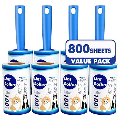 Lint Rollers for Pet Hair Extra Sticky, 800 Sheets (8 Rollers) Mega Value Set Lint Roller with 2 Upgraded Handles, Pet Hair Removal Tool for...