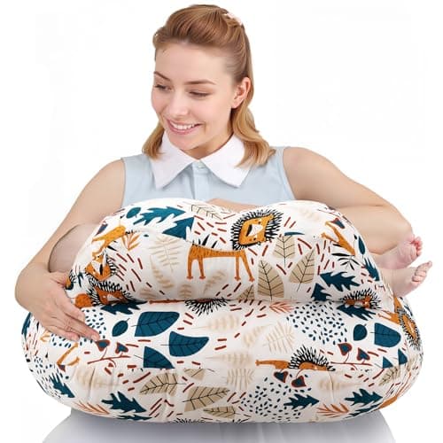 Oreiller d'allaitement pour l'allaitement - Oreiller ergonomique pour bébé, confort et soutien, pour l'allaitement au biberon et à l'allaitement, allaitement plus facile et plus sain, ferme...