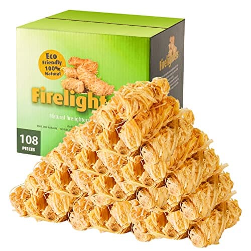 Onlyflame 108 pcs 100% Natural Charcoal Fire Starters for Fireplace, Wood Stove, Campfires, Fire Pit, BBQ, Chimney, Pizza Oven - Charcoal Starters...