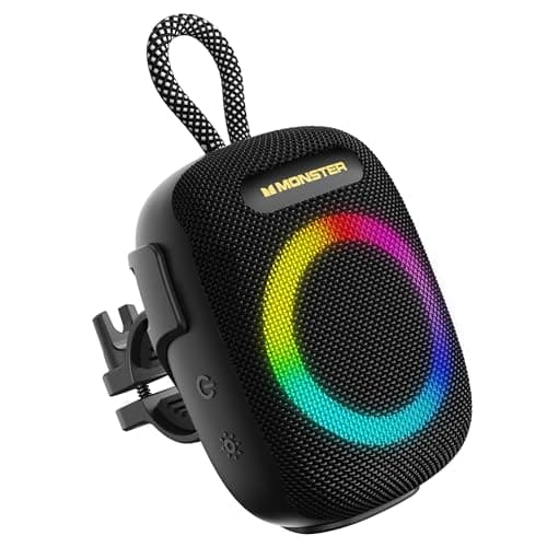 Monster S300 Portable Bluetooth Speaker, IPX7 Waterproof Wireless Bike Speaker with RGB Lights, Powerful Sound, 10H Playtime, Bluetooth 6.0, Bike...