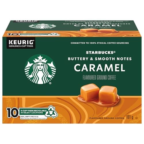 STARBUCKS Boîte de dosettes K-Cup de café moulu aromatisé au caramel, 101 g