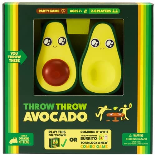 Throw Throw Avocado par Exploding Kittens - 2-6 joueurs - 7 ans et plus - 15 minutes de jeu - Jeu de cartes Dodgeball - Jeu de fête, soirée de jeu en famille, enfant...