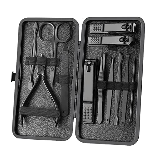 Ensemble de manucure XMOSNZ Kit de pédicure coupe-ongles - Kit de manucure en acier inoxydable 12PCS, kits de toilettage professionnels, outils de soin des ongles avec...