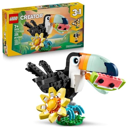 LEGO Creator 3 in 1 Wild Animals: Tropical Toucan Building Toy for Kids- Jungle Building Blocks & Learning Toy for Girls & Boys, Ages 7+ - Build 3...