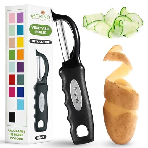 Spring Chef Premium Swivel Vegetable Peeler, Soft Grip Handle and Ultra Sharp Stainless Steel Blades - Perfect Kitchen Peeler for Veggie, Fruit,...