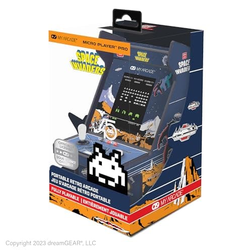 My Arcade Space Invaders Micro Player Pro : jeux rétro, mini machine d'arcade 6,75", jeu vidéo à collectionner