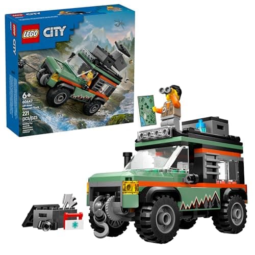 LEGO City Off-Road 4x4 Mountain Truck Toy - Building Toy Set for Kids, Boys and Girls, Ages 6+ - Fun Gift Idea for Ramadan - with Adventurer...