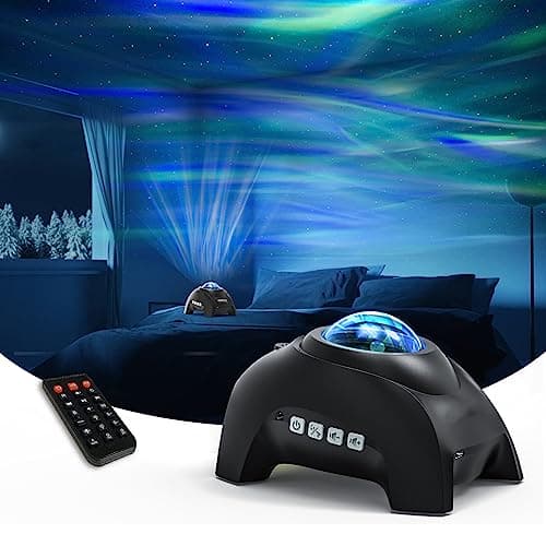 AIRIVO Northern Lights Aurora Projector, Star Projector for Bedroom, Bluetooth Speaker White Noise Galaxy Night Light for Kids Adults, Room Decor,...