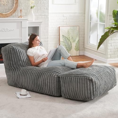 Prix ​​le plus bas en 30 jours | Hobestluk Fauteuil poire Big Bean Bag Chaises longues Grand pouf pour adultes Bean Ba...