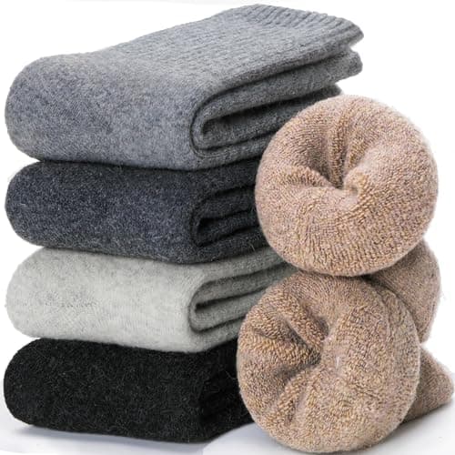 EBMORE chaussettes en laine mérinos pour femmes randonnée thermique hiver chaud bottes épaisses confortable équipage chaussettes de travail confortables bas de Noël...