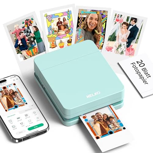 Nelko Photo Printer, PP01 Color Mini Portable Printer, Instant Smartphone Inkjet Printer, Sticky-Back Rechargeable Portable Picture Printer for iOS...