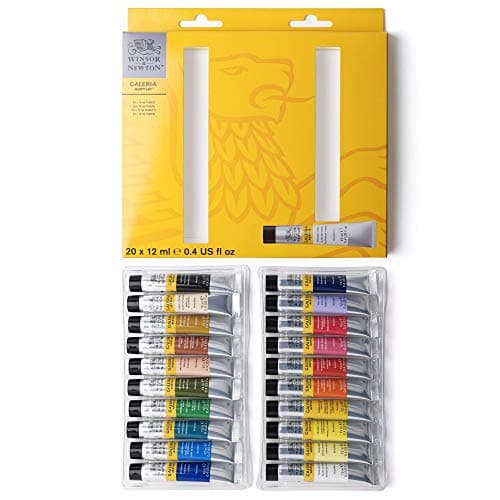 Winsor & Newton Galeria Acrylic Paint, 20 x 12ml (0.4-oz) Tube Paint Set