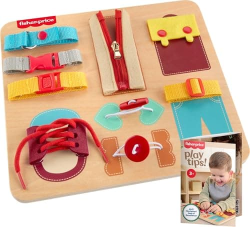 Coiffeuse jouet Montessori en bois Fisher-Price, sceau d'excellence de l'American Montessori Society, activité chargée d'apprentissage des compétences de la petite enfance pour...