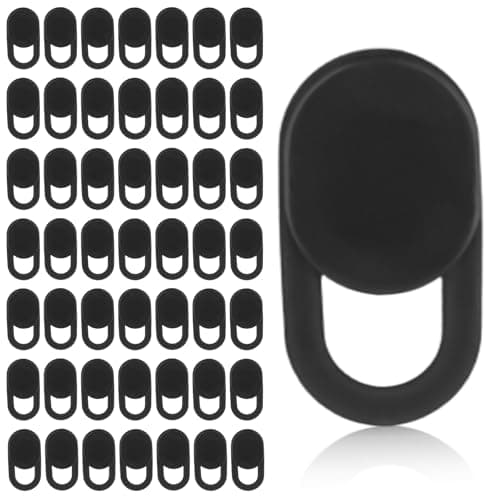 50pcs curseur de couverture de caméra avant pour ordinateur portable, couverture de webcam ultra-mince noire, la webcam coulissante protège votre confidentialité et votre sécurité pour ordinateur portable, téléphone de bureau...