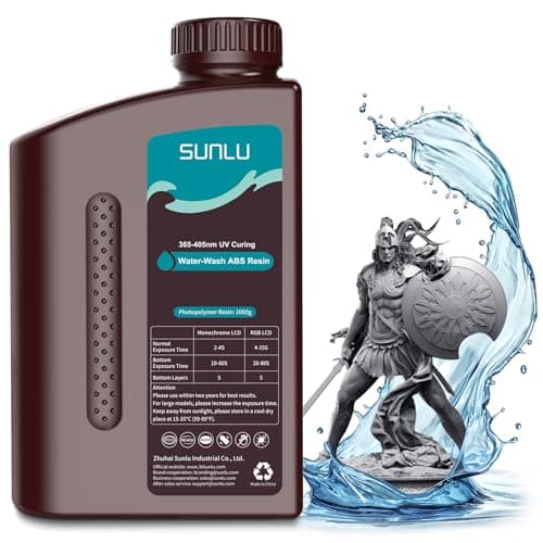 Résine ABS SUNLU lavable à l'eau 1 kg, combine les caractéristiques de la résine ABSLIKE et de la résine lavable à l'eau, non cassante, haute précision, faible retrait, durcissement rapide...