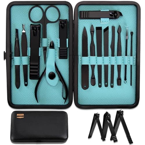 Utopia Care - Ensemble de manucure et pédicure professionnel, kit coupe-ongles en acier inoxydable 15 en 1, ensemble de toilettage de voyage portable, cuticules du visage et ongles...