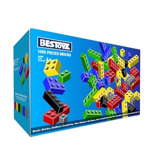 Bestoyz 1000 Pieces Building Blocks, Bulk Classic Building Bricks Toy, Big Box of Basic Bricks, Compatible with Major Brands, Educational...