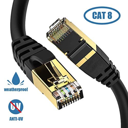 Cat8 Ethernet Cable 6FT (1.83 Meters), 40Gbps 2000Mhz High Speed Network Cable, Short Internet Cable, Shielded Ethernet Cat 8 LAN Cables, RJ45...
