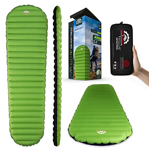 Ultralight ApolloAir [500g] Camping Sleeping pad - Gear Doctors ApolloAir-Compact, Warm 5.2 R-Value 4 Season Air Mattress, Perfect for Backpacking,...