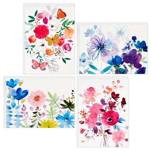 Hallmark Cartes vierges assorties, fleurs peintes (48 cartes avec enveloppes)