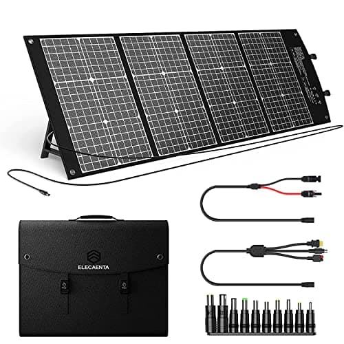 Panneau solaire portable ELECAENTA 120W pour centrale électrique Jackery/EF Ecoflow/Bluetti/Anker, conversion 25%, PD45W DC USB QC3.0, chargeur solaire pliable...