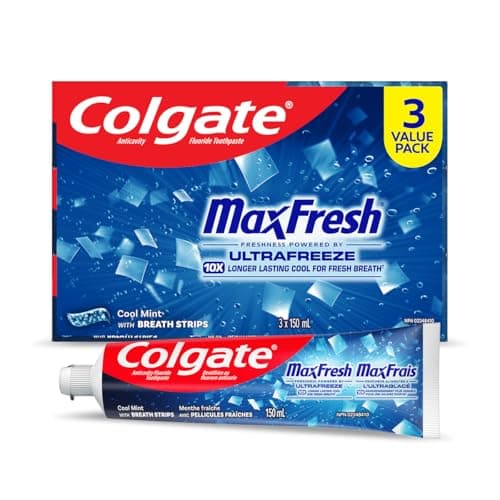 Colgate MaxFresh Cool Mint Gel Toothpaste - Fluoride Whitening Formula with Enamel Protection for a Fresh Clean Smile - Dentifrice for Daily Oral...