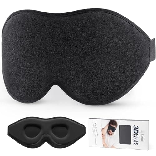 LitBear Masque de sommeil pour femmes et hommes dormant sur le côté, masque pour les yeux pour bloquer la lumière du sommeil, masque de sommeil à coupe profilée 3D, masque pour les yeux de sommeil doux et respirant...