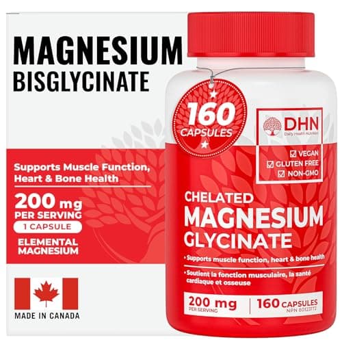Glycinate/Bisglycinate de magnésium | Soutient le sommeil, la relaxation, le métabolisme énergétique et la fonction musculaire | Chélaté | 200 mg de magnésium élémentaire | Estomac...