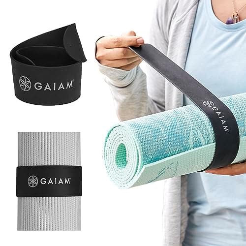 Gaiam Yoga Mat Strap Slap Band - Keeps Your Mat Tightly Rolled and Secure with One Snap - Strong Clasp for Yoga Mat Storage and Travel - Fits Most...