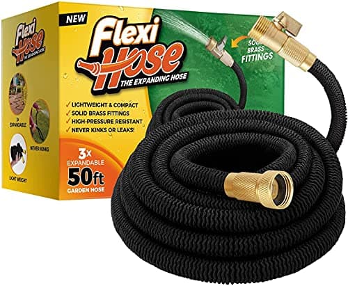 Prix ​​le plus bas en 30 jours | Tuyau flexible Tuyau d'arrosage extensible amélioré Raccords en laiton massif 3/4" extra résistants - L'U...