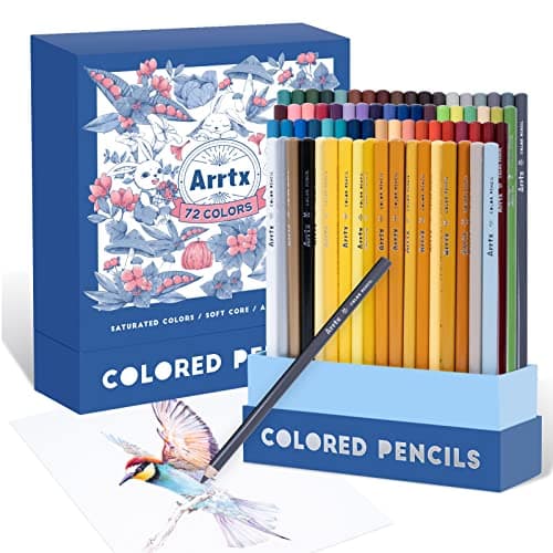 Arrtx 72 Color Professional Colored Pencils for Artists Colorists, Premium Art Supplies for Drawing, Sketching Shading and Coloring Books, Blend...