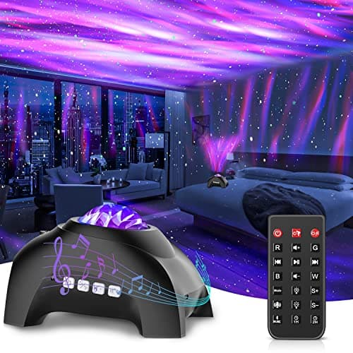 Northern Lights Aurora Projector,CIMELR Star Projector Music Bluetooth Speaker and White Noise,Galaxy Light with Remote Control, Night Light for...
