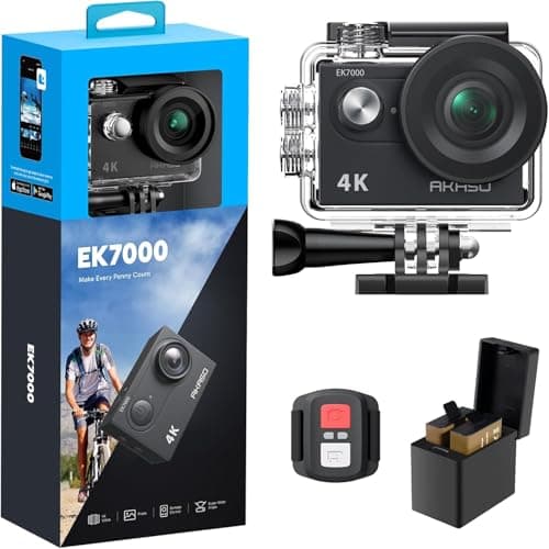 AKASO EK7000 4K30FPS 20MP WiFi Action Camera with EIS Ultra HD 131FT Waterproof Underwater Camera Remote Control 4X Zoom Support External...
