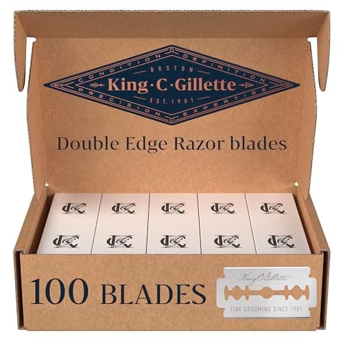 King C. Gillette Double-Edge Safety Razor blades for better control, with anti-friction coating, 100 count