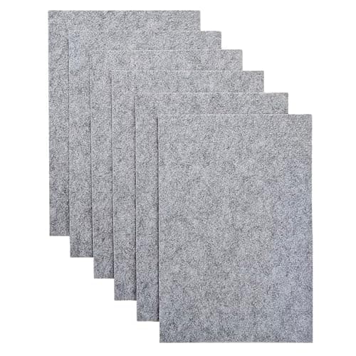Jtnohx Stiff Felt, 2mm Thick Felt Sheets for Crafts, 8"x12" 6 Pcs Hard Felt Fabric Squares for DIY Projects (Grey)