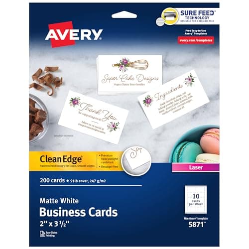 Cartes de visite Premium Clean Edge imprimables recto verso