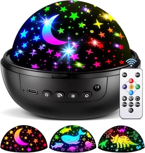 PIKOY Night Light for Kids,93 Lighting+3 Films Kids Night Light Projector,Remote+Dimmable Star Projector,360° Sensory Lights Glow in the Dark...