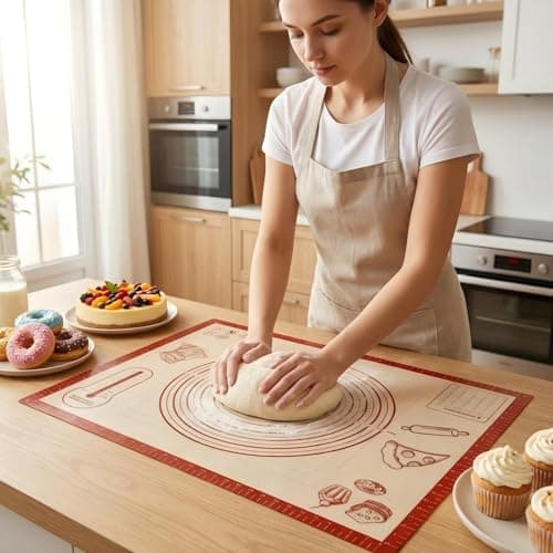 Silicone Baking Pastry Dough Mat - 28x20Inch Extra Large Cookie Bread Rolling Mats Sheet, Nonstick Kitchen Counter Kneading Board, Thick Reusable...